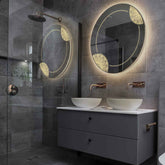 Espejo LED Redondo | Control por interruptor de pared | Luz blanca cálida - Reyze Seria Good Vibes Model 7